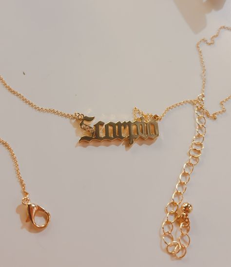 Scorpio Necklace Aesthetic, Scorpio Fashion, Scorpio Jewelry, Old English Style, Scorpio Necklace, Necklace Aesthetic, Scorpio Season, Zodiac Sign Necklace, Bath And Body Works Perfume