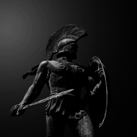 Greek God Sculptures, Christian Graphic Design, Greek Warrior, Greek Statues, Greek Sculpture, Dark Art Illustrations, Greek Art, Greek Myths, Armor Concept