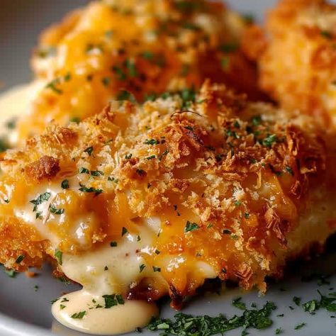 Crispy Cheddar Chicken- Baked Crispy Baked Cheddar Chicken, Crispy Chicken Cheddar Bake, Cheesy Crispy Chicken, Bacon Crusted Chicken, Crispy Crumbed Chicken, Crispy Cheddar Chicken- Baked!!, Crispy Cheesy Chicken, Ritzy Cheddar Chicken, Chicken Corn Flakes Recipes Oven Baked