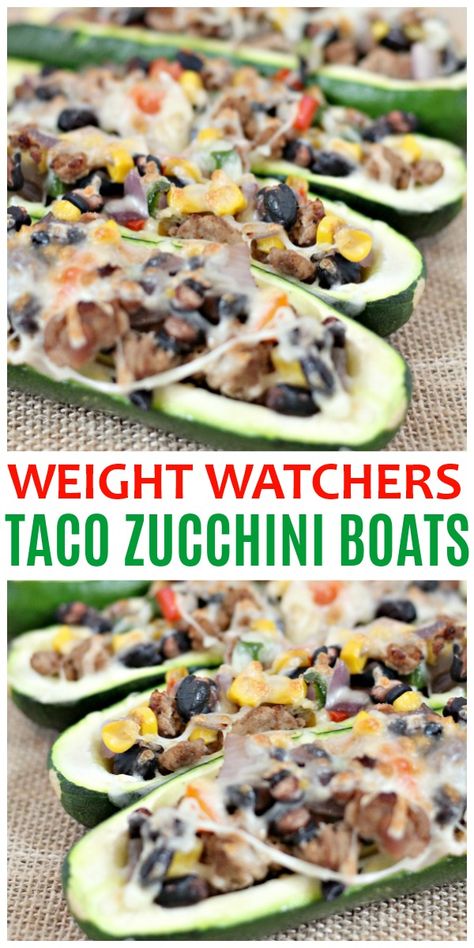 Weight Watchers Taco Zucchini Boats are a healthy and easy dinner idea that is only 2 Freestyle SmartPoints per boat. These Zucchini Boats are delish and easy to customize. A healthy dinner recipe that is filling too. #ww #weightwatchers #healthyrecipes #zucchini Zucchini Boats Healthy, Taco Zucchini Boats, Weight Watchers Zucchini, Taco Zucchini, Healthy Cheese, Healthy Dinner Recipe, Weight Watcher Dinners, Zucchini Pizzas, Zucchini Boats