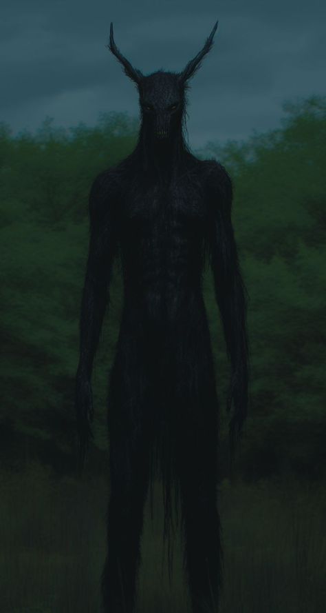 Monstrous Nightmare Art, Undead Monster Art, Skinwalker Aesthetic, Biblical Creatures, Sheep Monster, Scary Goat, Slenderverse Aesthetic, Skinwalker Art, Faceless Monster