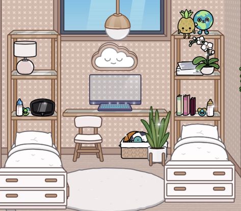 Dorm Room Ideas Toca Boca, Kids Room Toca Boca, Toca Boca Kids Room, Room Toca Boca, Modern Mansion Bedroom, Bad Room Ideas, 가족 일러스트, Toca Ideas, Mansion Living Room