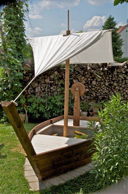 Boat Sandbox, Children's Garden, Backyard Play, Have Inspiration, Backyard Playground, Backyard For Kids, Backyard Fun, Sandbox, Kids Playground