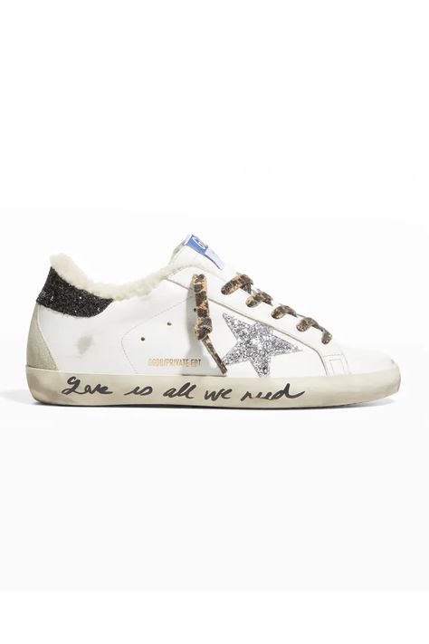 X5FWV Golden Goose Superstar Leopard-Print Lace Shearling Sneakers Golden Goose Superstar Sneakers, Custom Golden Goose, Golden Goose Superstar, Shoes And Sneakers, Goose Shoes, Stockholm Style, Brown Hair Balayage, Exclusive Sneakers, Hair Balayage