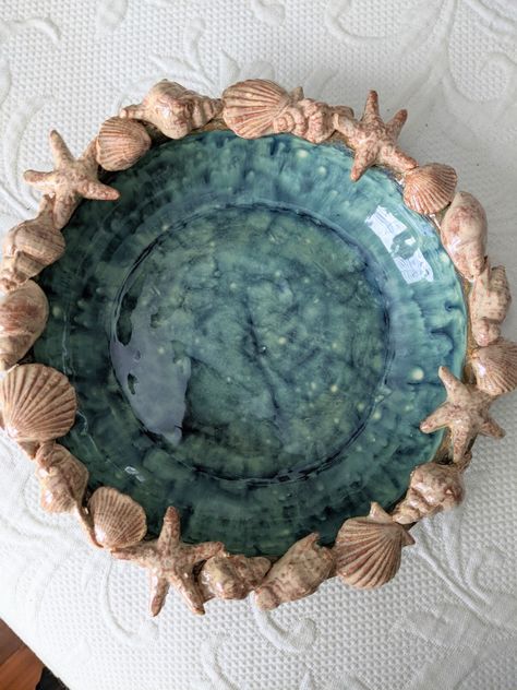 Sea Themed Ceramics, Under The Sea Ceramics, Coastal Ceramics, Ocean Ceramics, Nature Ceramics, Coil Pottery, Beach Pottery, Chip And Dip Bowl, Sea Decor