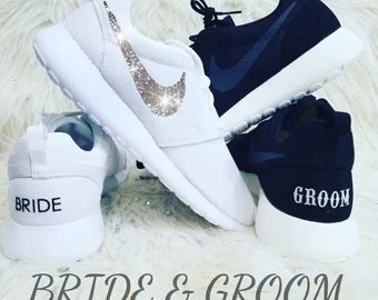 Rhinestone Nike, Shox Shoes, Nike Shox Shoes, Wedding Sneakers, Star Shoes, Nike Shox, Nike Roshe, Custom Shoes, White Nikes