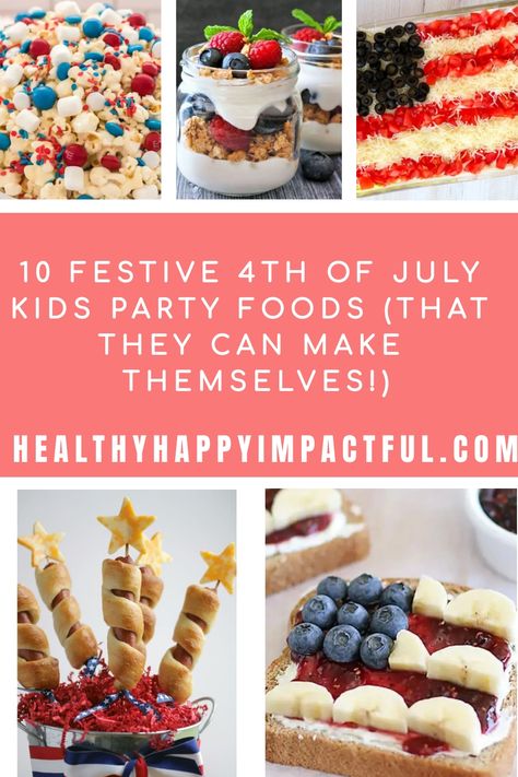 10 festive 4th of July kids party foods, including colorful desserts, layered parfaits, and patriotic-themed snacks. 4th Of July Kids Party, Recipes To Make With Kids, 4th Of July Food Ideas, July Food Ideas, Food Ideas For Kids, 4th Of July Food, 4th Of July Recipes, Patriotic Food, Patriotic Desserts