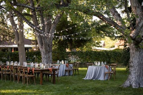 Backyard Reception Decorations, Backyard Bbq Wedding Reception, Backyard Wedding Bar, Colorado Backyard, Backyard Wedding Food, Small Winter Wedding, Cheap Backyard Wedding, Wedding Drinks Reception, Bbq Wedding Reception