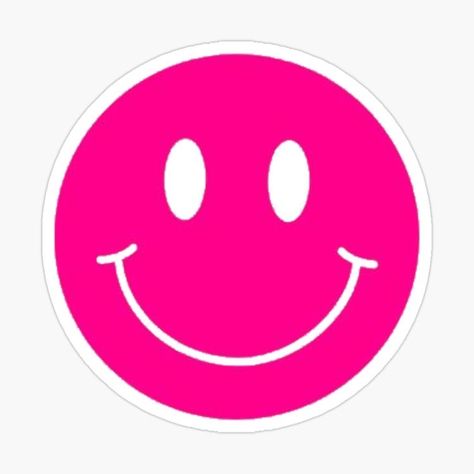 Hot Pink Stickers, Hot Pink Smiley Face, Smiley Face Stickers, Hot Pink Cars, Smiley Face Sticker, Pink Smiley Face, Pink Smiley, Preppy Party, Hawaii Pictures