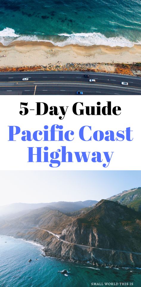 Heading out on California's most iconic road soon? Here's a complete Pacific Coast Highway itinerary for 5 days, including which cities to stop at, what sights to see along the way, and where to stay #pch #california #roadtrip Pch Road Trip, Pacific Coast Highway Road Trip, Big Sur Coastline, California Roadtrip, Iceland Road Trip, Southern California Beaches, Travel Bucket List Usa, Usa Travel Guide, Pacific Coast Highway