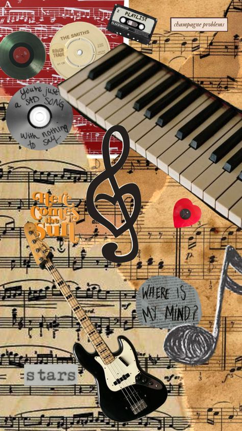 #music Music Wallpaper Colorful, Music Instruments Aesthetic, Singing Stickers, Music Therapy Aesthetic, Music Gcse, Shuffle Art, Aesthetic Music Wallpaper, Scrapbook Wallpaper, Music Art Painting