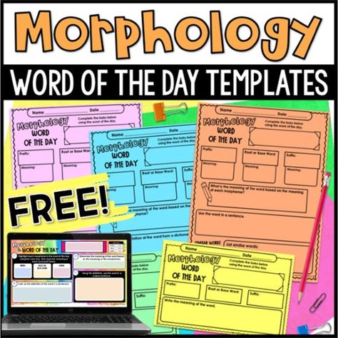 Word Matrix Template, Morphology Bulletin Board, Morphology Notebook, Morphology Wall, Morphology Activities, Brain Breaks Elementary, Real Witchcraft, Summer School Activities, Word Building Activities