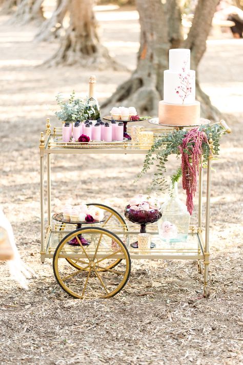 Burgundy Wedding Colors, Decoration Buffet, Burgundy Bouquet, Gold Bar Cart, Bar Card, Jewel Tone Wedding, Gold Wedding Dress, Outdoor Wedding Inspiration, Event Inspiration