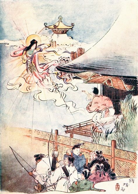 Princess Kaguya, Japanese Princess, Princess Illustration, Japanese Poster Design, Charmmy Kitty, Japanese Folklore, Traditional Japanese Art, Fairy Book, Art Japonais