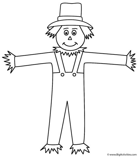 Scarecrow Coloring Pages Free Printable, Scarecrow Face, Scarecrow Crafts, Body Template, Pumpkin Coloring Pages, Halloween Scarecrow, Fall Scarecrows, Fall Preschool, Fall Coloring Pages