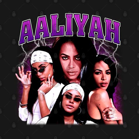 Aaliyah Bootleg Tee Vintage - Aaliyah - T-Shirt | TeePublic 90s Shirts Graphic Tees, Aaliyah Shirt, Aaliyah Aesthetic, Aaliyah T Shirt, 90s Rappers Aesthetic, Vintage Rap Tees, Destroyed T Shirt, Vintage Shirt Design, Bob Marley Art