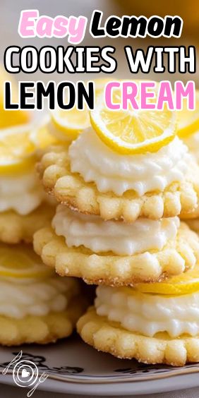 Easy Lemon Cookies with Lemon Cream Easy Lemon Cookies, Cookies With Lemon, Lemon Cookies Easy, Peach Pound Cakes, Shortbread Cookies Easy, Lemon Shortbread Cookies, Lemon Cookies Recipes, Cookie Base, Lemon Filling