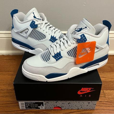 Ask Any Questions, Will Ship Immediately, Brand New, Never Worn Jordan 4 Military Blue, Nike Jordan 4, Shoes Nike Jordan, Nike Shoes Women Fashion, Custom Sneakers Diy, Pretty Sneakers, Trendy Shoes Sneakers, Pretty Shoes Sneakers, Jordan Shoes Retro