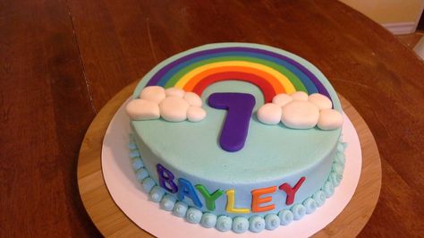 Rainbow cake Half Cake Design, Ivy Cake, Cake With Rainbow, Half Cake, Batman Theme, Rainbow Birthday Party, Rainbow Birthday, Rainbow Cake, Chocolate Cake Recipe