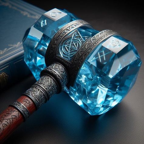 Crystal Hammer Fantasy, Artifact Art, Magic Items, Fantasy Props, Game Props, Cool Swords, Magical Jewelry, D&d Dungeons And Dragons, Dungeons And Dragons Homebrew