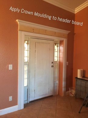 front door makeover, doors, painting, woodworking projects: Doors Painting, Front Door Trim, Closet Door Makeover, Front Door Makeover, Door Molding, Small Woodworking Projects, Crown Moulding, Foyer Decorating, Casa Exterior