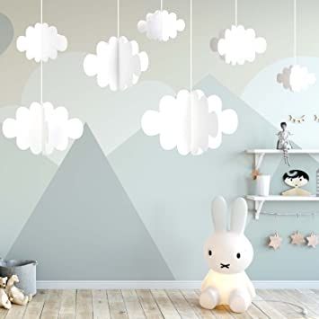 Daycare Rooms Setup Infant, Cloud Party Decorations, Baby Baptism Party, Hanging Ceiling Decor, Daycare Rooms Setup, Baby Bed Canopy, Hanging Cloud, Daycare Rooms, Stage Wedding