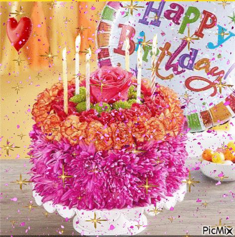 Birthday Birthday Flowers Arrangements, Happy Birthday Flower Cake, Cake And Flowers, Birthday Flower Delivery, Cake Bouquet, Birthday Wishes Flowers, Birthday Cake With Flowers, Birthday Wishes And Images, Cake Images