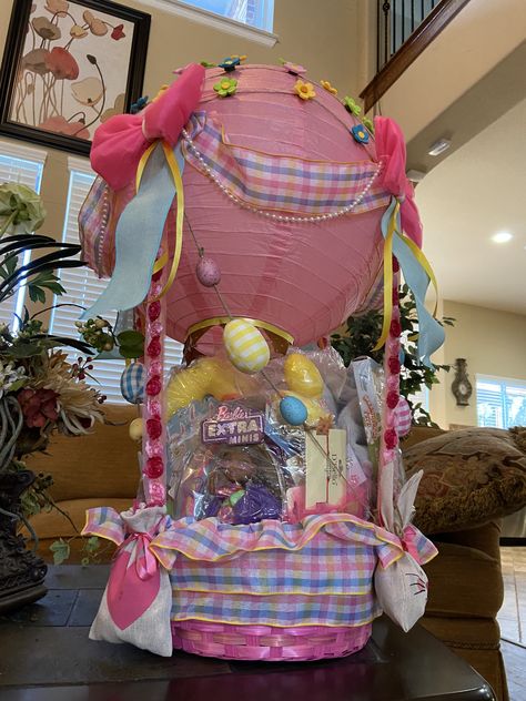 Hot air balloon Easter basket Balloon Easter Basket, Easter Basket Diy, Diy Basket, Easter Basket, Hot Air Balloon, Easter Baskets, Air Balloon, Hot Air, Baskets