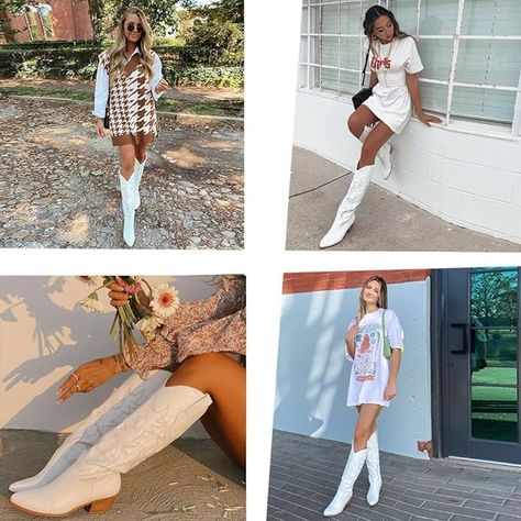 White Cowboy Boots Women Western Boots, Knee High Western Boots, White Cowgirl Boots, Cowboy Boots For Women, Pink Cowgirl Boots, Punk Women, White Cowboy Boots, Basic Girl, Star Boots