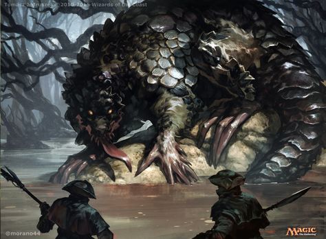 Prowling Pangolin, Tomasz Jedruszek on ArtStation at https://www.artstation.com/artwork/4RbDL Giant Pangolin, Pangolin Art, Magic The Gathering Art, Magical Monster, Mtg Art, Creature Artwork, Fantasy Beasts, Fantasy Monster, Monster Design