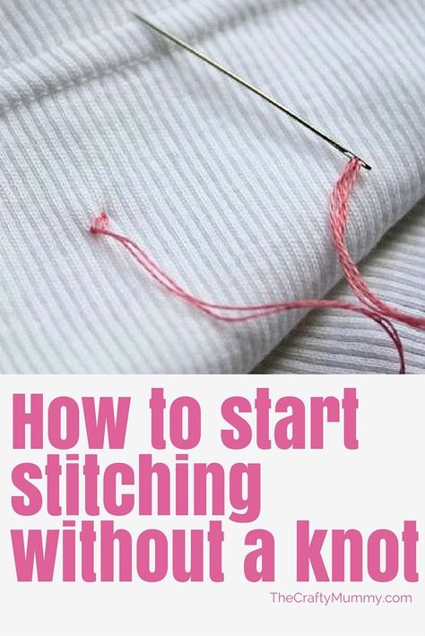 How to start stitching without a knot Best idea for embroidery on baby clothes. Embroidery Without Knots, How To Start A Stitch, Starting Embroidery, Embroidery Tips, Embroidery Stitches Tutorial, Embroidery Patterns Vintage, Brazilian Embroidery, Embroidery Flowers Pattern, Sewing Needle