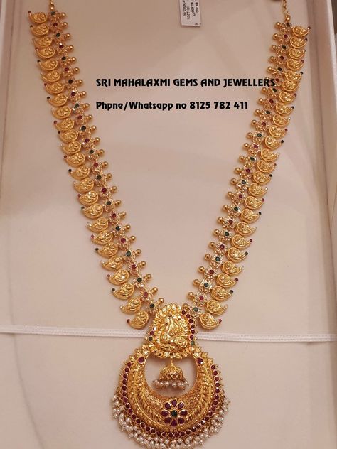 Haaram Designs, Mango Haram, Mango Mala, Gold Haram, Long Haram, Fancy Jewelry Necklace, Gold Mangalsutra Designs, Beautiful Gold Necklaces, Gold Necklace Indian Bridal Jewelry