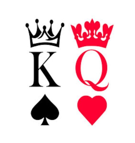 King and Queen SVG Cut File King of Spades Queen of Hearts - Etsy Canada King Cards Design, Card Drawings King And Queen, Casino Desserts, King Of Spades Tattoo, Queen Of Hearts Drawing, King And Queen Images, Playing Cards Queen, King Of Hearts Tattoo, King Of Hearts Card