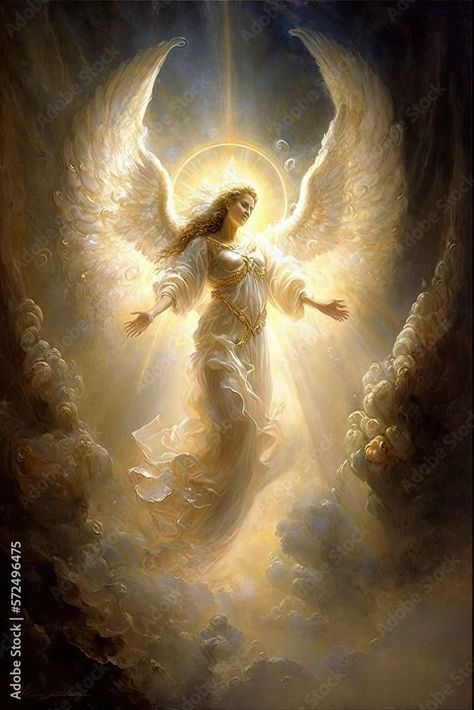 Angel Ascending, Angels In The Sky, Guardian Angel Images, Whatsapp Iphone, Angel Wings Illustration, Golden Angel, Neural Art, Angel Photography, Studio Portrait Photography