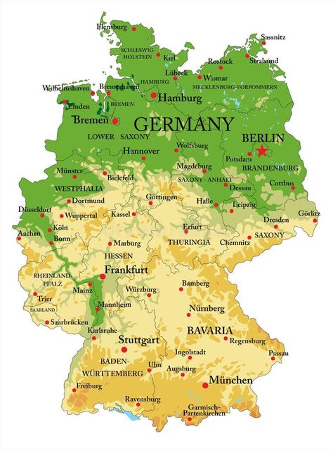 Germany physical map vector illustration Cities Illustration, Map Of Cuba, Map Of Spain, Thailand Map, Edward Iv, South America Map, Physical Map, North America Map, Germany Map