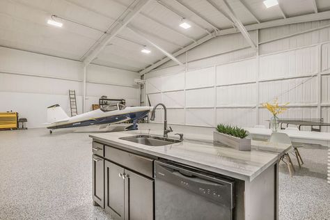 Airplane Hanger House, Hangar House, Hangar Home, Airplane Hanger, Hanger House, Airplane Hangar, Spray Foam Insulation, Amarillo Tx, Radiant Floor Heating