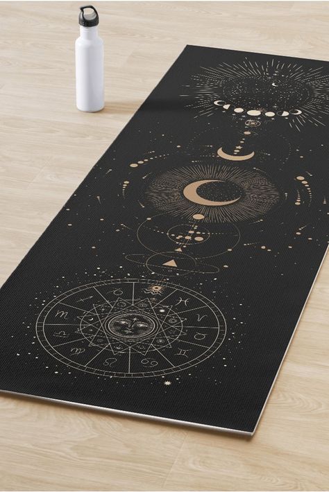 Elegant Chakras Moon Sacred Geometry Witchy  Yoga Mat Witch Yoga, Yoga Mat Pattern, Custom Yoga Mat, Yoga Lover Gift, Yoga Inspo, Meditation Mat, Gymnastics Mats, Yoga Mats Design, Yoga Mats Best