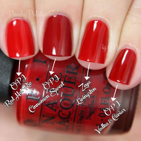 Christmasy reds... Opi Red Nail Polish, Opi Red, Make Up Gold, Opi Nail Colors, Red Manicure, Red Nail Polish, Red Nail, Opi Nail Polish, Great Nails