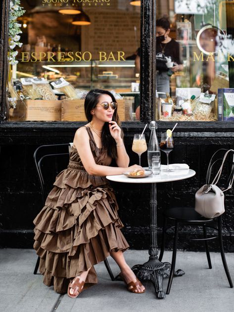 Wendy's Lookbook - Style Curator | Content Creator | Juvenile Justice Advocate Wendy Nguyen, Wendy's Lookbook, Feather Skirt, Monochromatic Outfit, Tiered Ruffle Dress, Shades Of Beige, Nordstrom Anniversary Sale, Coat Outfits, Striped Blazer