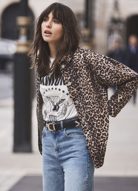 Leopard Jacket Outfit, Print Jacket Outfit, Moon Mountain, Denim Shacket, Leopard Print Outfits, Animal Print Outfits, Leopard Jacket, Leopard Print Jacket, Print Denim