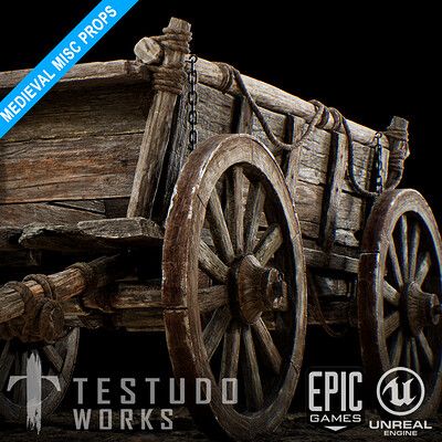 ArtStation - Medieval Misc Props Vol 1, Ekant Verma Wood Props, Wood Wagon, Props Concept, Environment Props, Medieval World, Wooden Games, The Dark World, Ancient Architecture, I Have Done