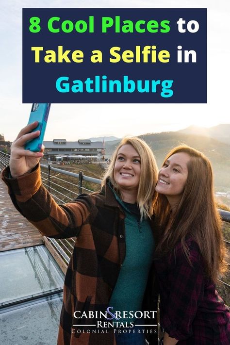 Come to Gatlinburg for gorgeous selfies and attention-grabbing Instagram stories. This Smoky Mountains town is your perfect backdrop for vacation photos galore. Try these eight cool selfie spots. Cool Places, Take A Selfie, Smoky Mountain, Mountain Town, Vacation Photos, Incredible Places, Gatlinburg, Smoky Mountains, Photography Tips