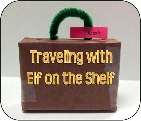 Elf suitcase fir traveling North Pole Breakfast, Elf Games, Diy Suitcase, Awesome Elf On The Shelf Ideas, Elf Activities, Family Disney Trip, Elf Antics, Vacation Activities, Holiday Breakfast