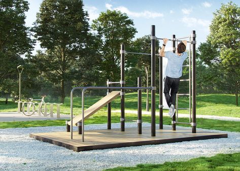 Garden Corner Ideas, Calisthenics Gym, Sophisticated Garden, Playground Workout, Home Made Gym, Outdoor Gym Equipment, Backyard Gym, Fitness Trail, Gym Rats