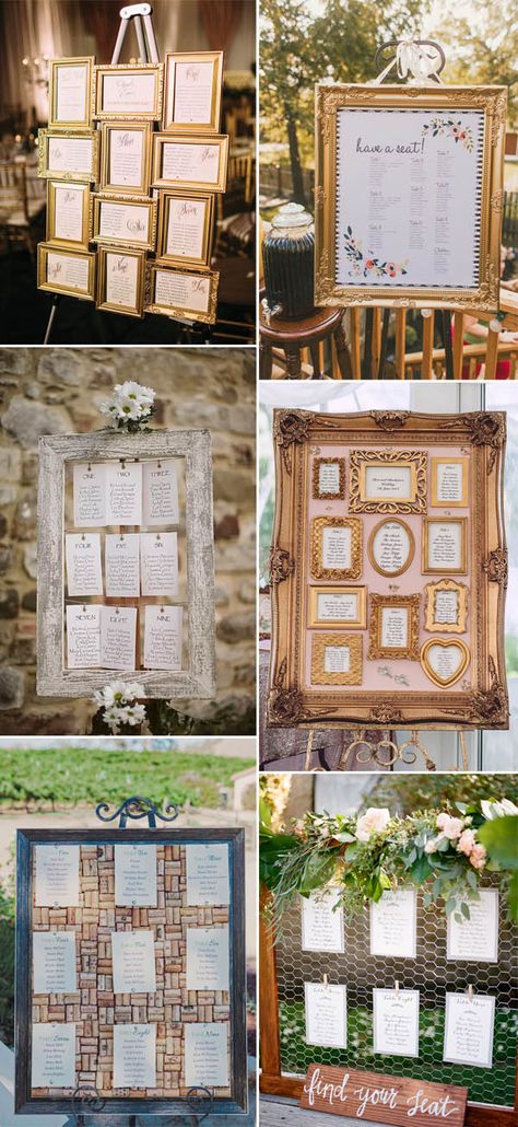 30 most popular wedding seating chart ideas to greet your guests Vintage Wedding Centerpieces Diy, Seating Chart Wedding Diy, Vintage Wedding Centerpieces, Reception Seating Chart, Backyard Wedding Decorations, Diy Seating, Table Seating Chart, Wedding Table Seating, Wedding Reception Seating