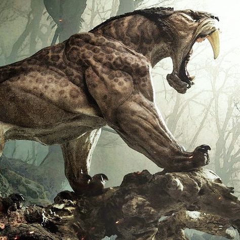 Extinct Animal Facts on Instagram: “Smilodon (sometimes popularly known as the "saber-toothed cat" or "saber-toothed tiger") was a predator that lived in North and South…” Smilodon Populator, Jugular Vein, Saber Toothed Tiger, Canine Teeth, Fantasy Statue, Canine Tooth, Largest Lion, Science Learning, Tree Root