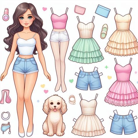 Image Creator Modern Paper Dolls, Princess Barbie Dolls, Hand Art Kids, Barbie Printables, Mermaid Man, Create This Book, Paper Dolls Clothing, Paper Dolls Diy, Bff Drawings