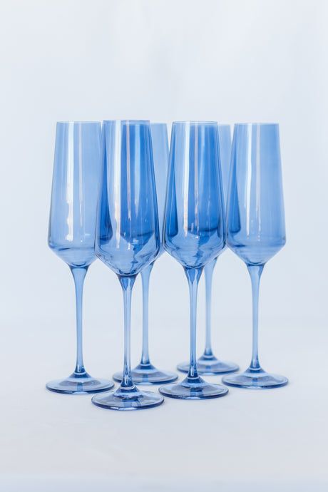 All Glassware – Page 10 – Estelle Colored Glass Colored Stemware, Blue Stemware, Modern Wine Glasses, Blue Wine Glasses, Flute Glasses, Champagne Flute Set, Treasure Hunting, Wine Glass Set, Stemware