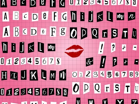 Ransom Letters Png, Mean Girls Party, Mean Girls Burn Book, Book Svg, Mean Girls Movie, Scrapbook Letters, Alphabet Style, Style Letters, Girls Party Decorations