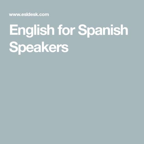 Esl For Spanish Speakers, Teaching English To Spanish Speakers, Vocabulary Lessons, Teacher Things, Teaching Spanish, English Lessons, English Vocabulary, Teaching English, Learn English